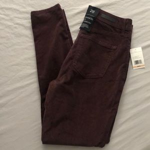 Sanctuary maroon velvet denim pants Sz 28/6 New